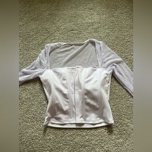White Corset Long Sleeve Top
